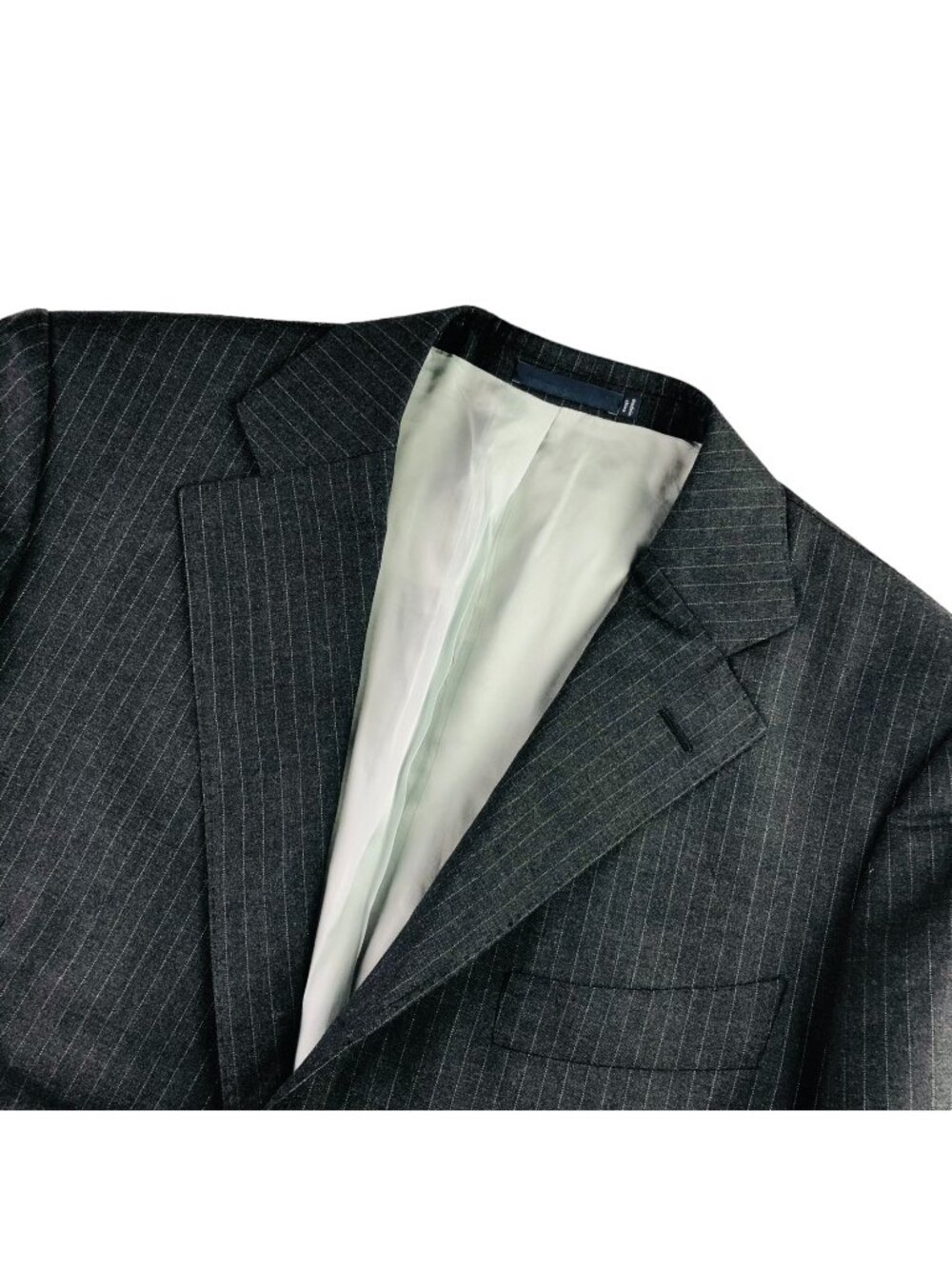 Suitsupply Men's Lazio Slim Super 110's Blazer/Jacket Gray Pinstripe • 46 S